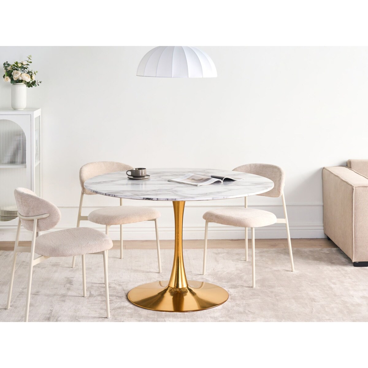 Stół do jadalni BOCA Biały marmur 120 cm