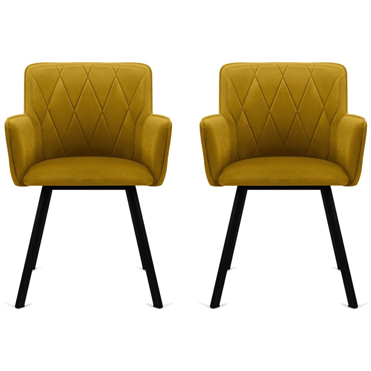 KONSIMO PYRUS welurowe krzesła 2 sztuki żółte