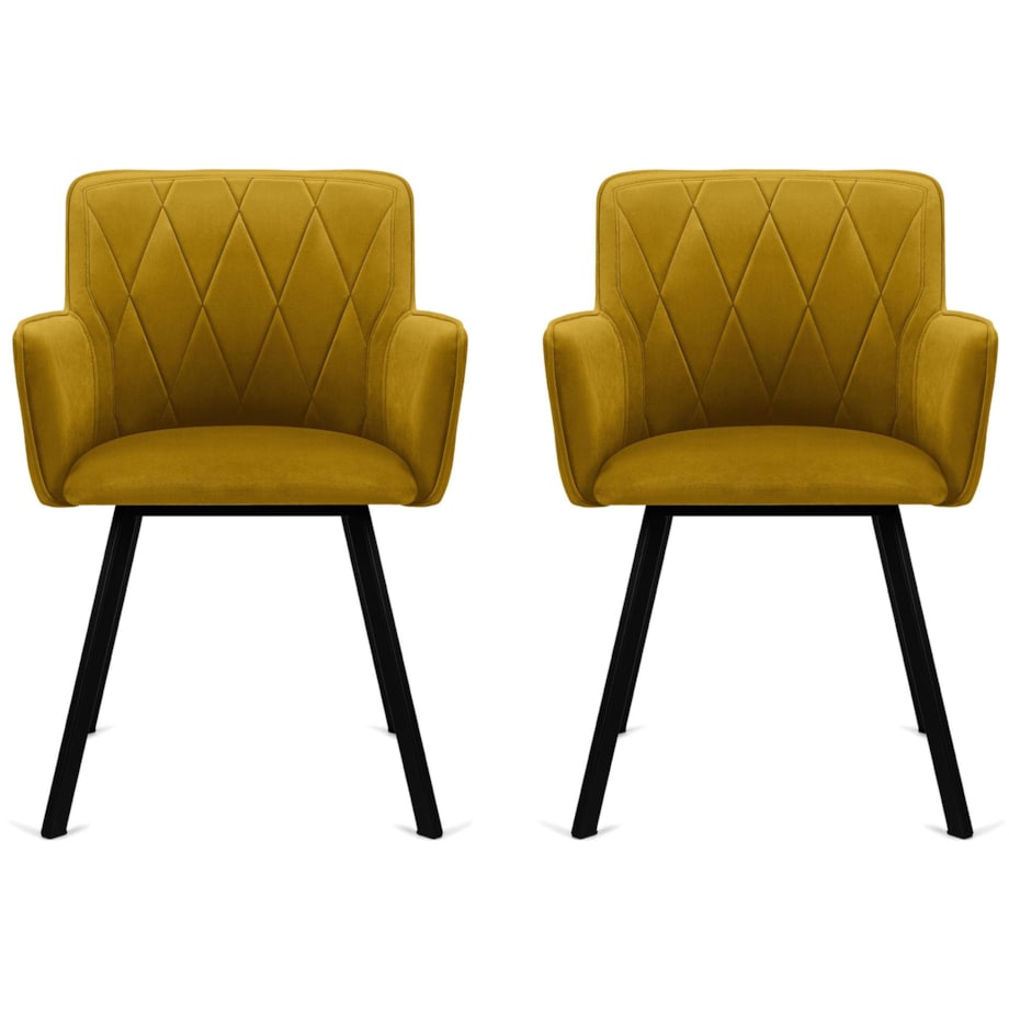 KONSIMO PYRUS welurowe krzesła 2 sztuki żółte