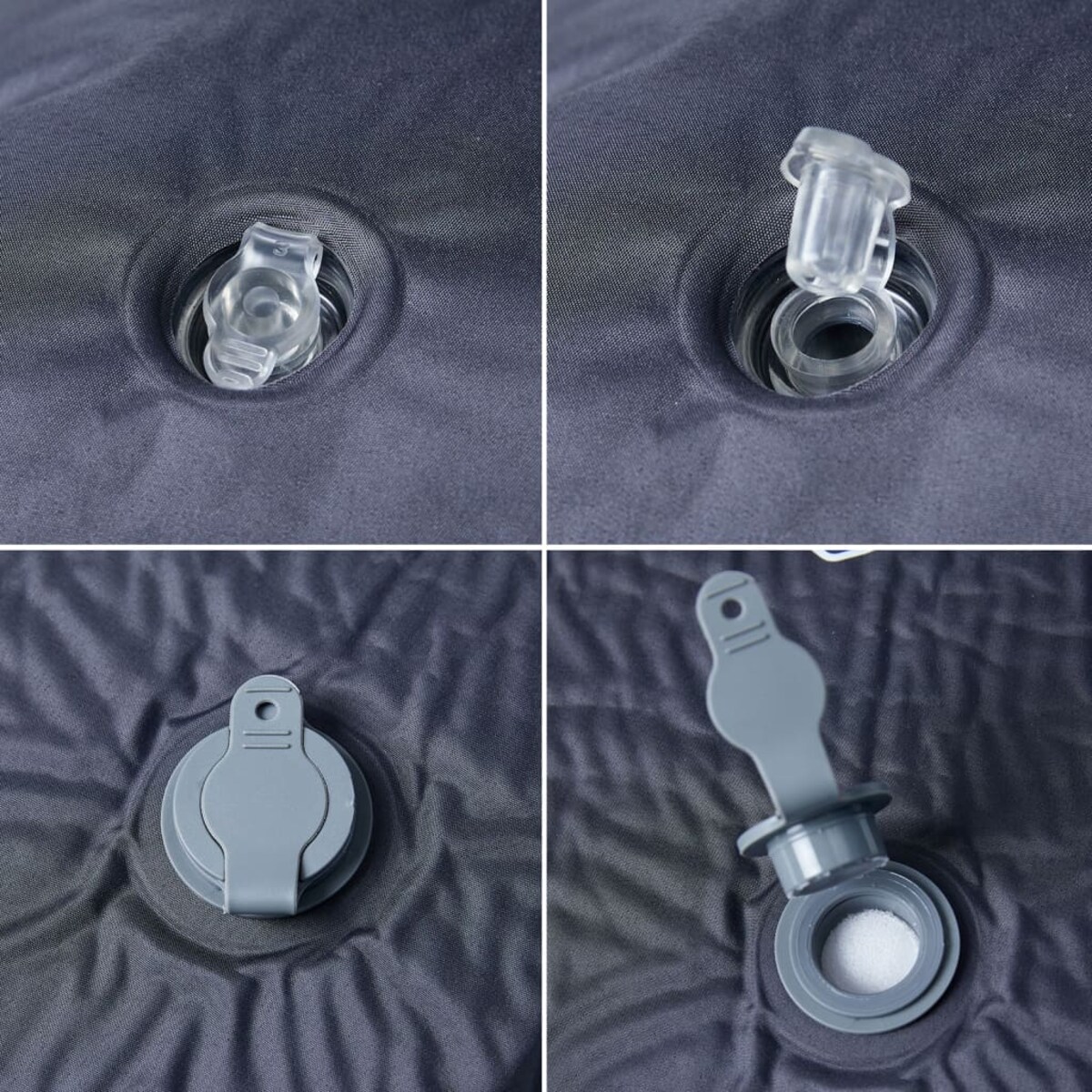 vidaXL Materac samopompujący z poduszką, 1-osobowy, szary