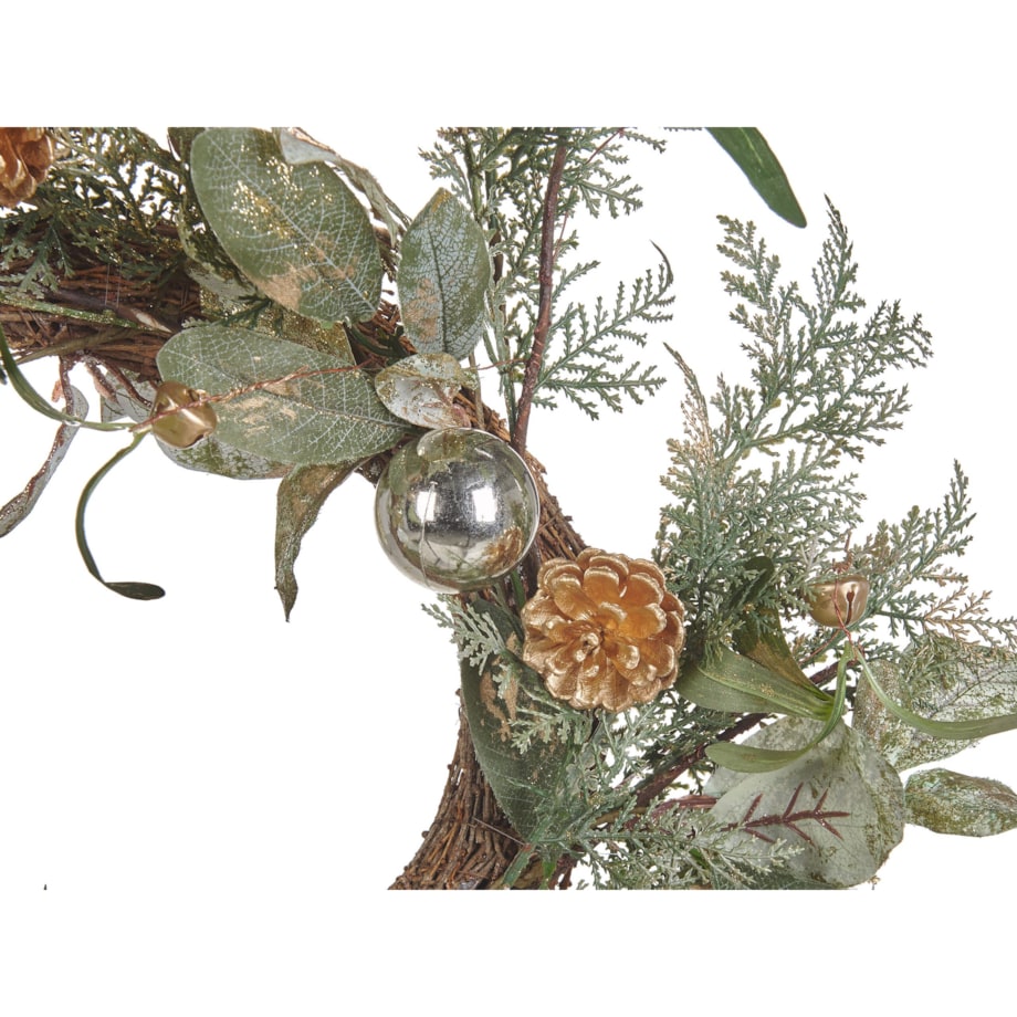 Wianek świąteczny ⌀ 45 cm zielono-złoty HOVILA