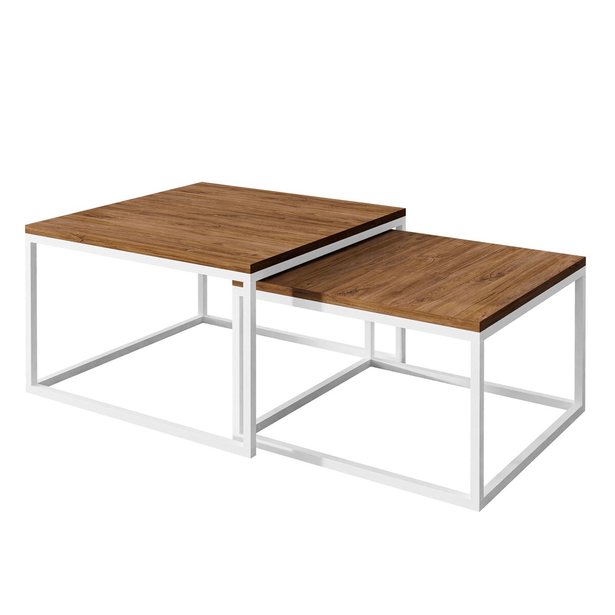 Stolik kawowy ława YOSHI 2w1 biały dąb stirling 36/42 cm