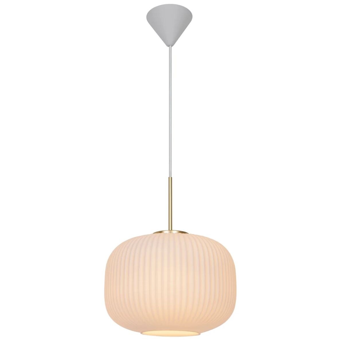 Retro lampa wisząca Milford 2213213001 Nordlux zwis biały mosiądz