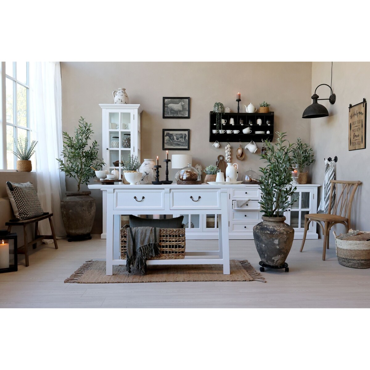 Półka drewniana czarna z przegródkami 99x45 cm