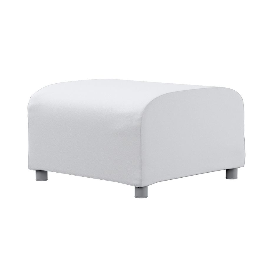 Pokrowiec na podnóżek Klippan, biała bukla, 53 x 53 x 32 cm, Boucle Teddy