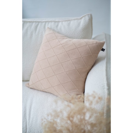 Poszewka romby kwadratowa beżowa, 50 x 50 cm, La Manta