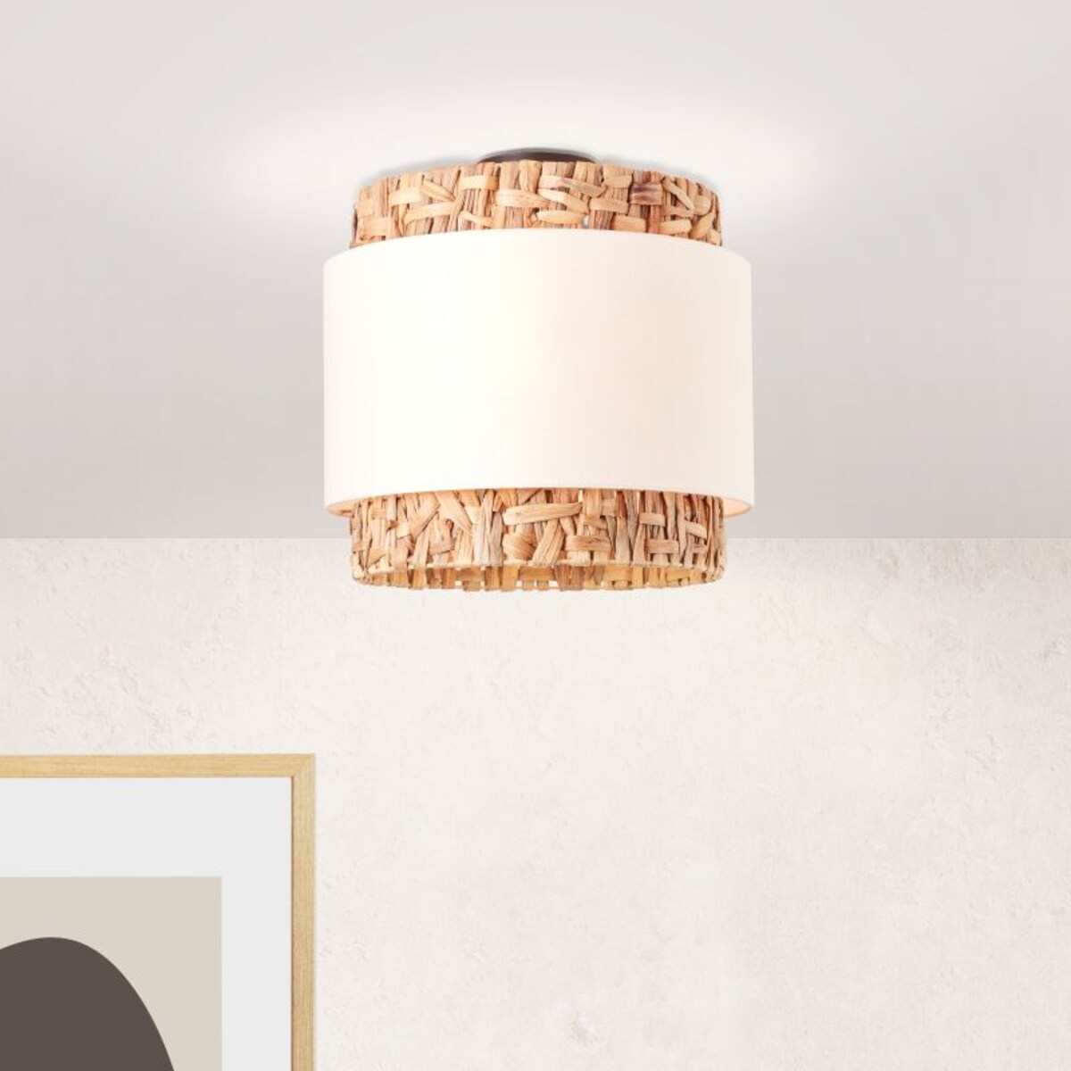 Sufitowa lampa wiklinowa Waterlilly 99828/09 Brilliant naturalna biała
