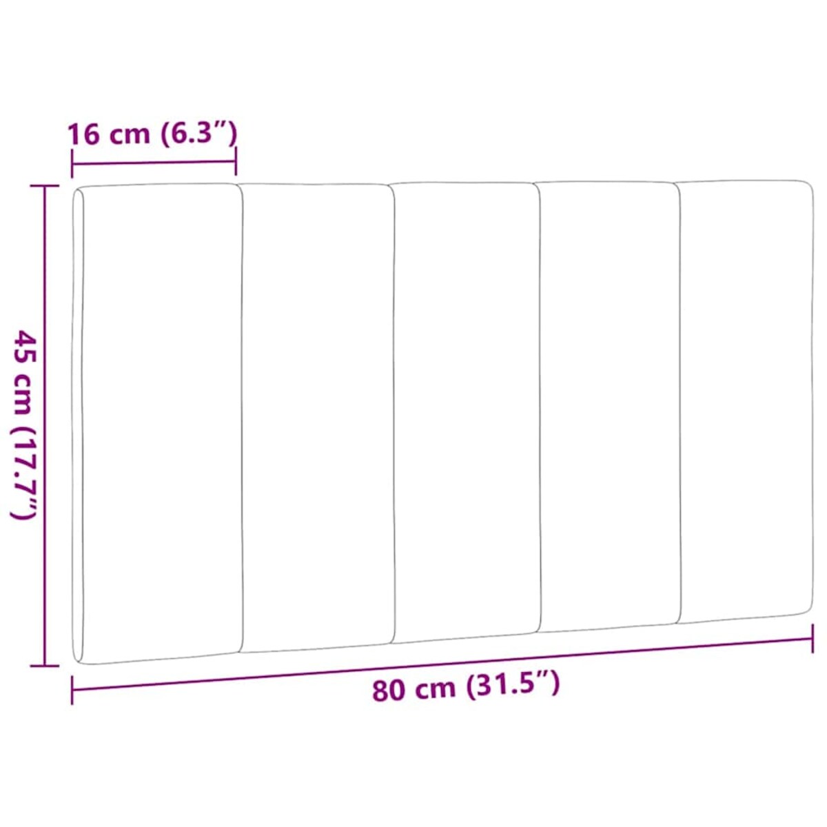 vidaXL Poduszka na wezgłowie, Hanko, czarna, 80 cm, tkanina