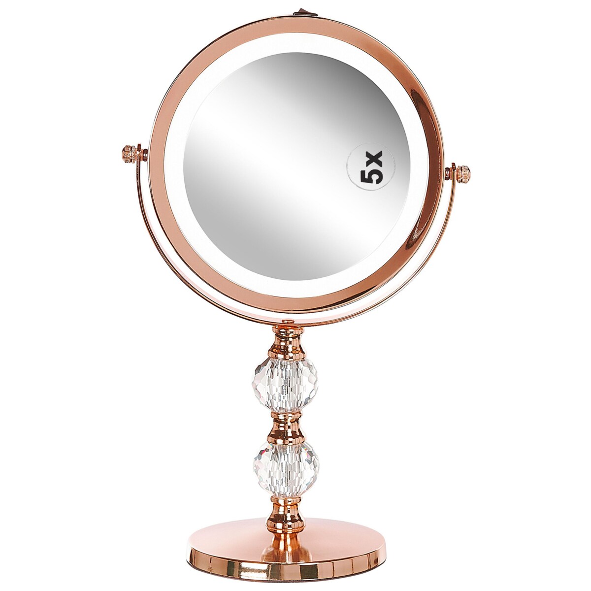 Lusterko kosmetyczne LED ø 18 cm różowe złoto CLAIRA