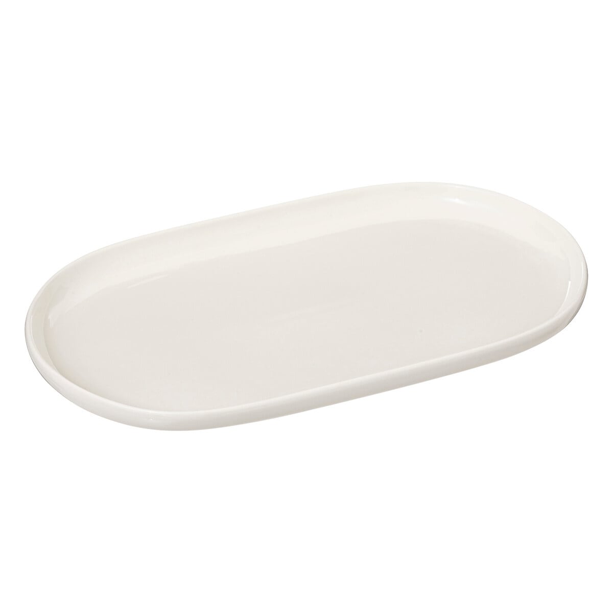 Talerz na ciasto porcelanowy NORA, 30 x 18 cm, kolor biały