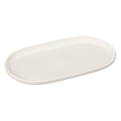 Talerz na ciasto porcelanowy NORA, 30 x 18 cm, kolor biały