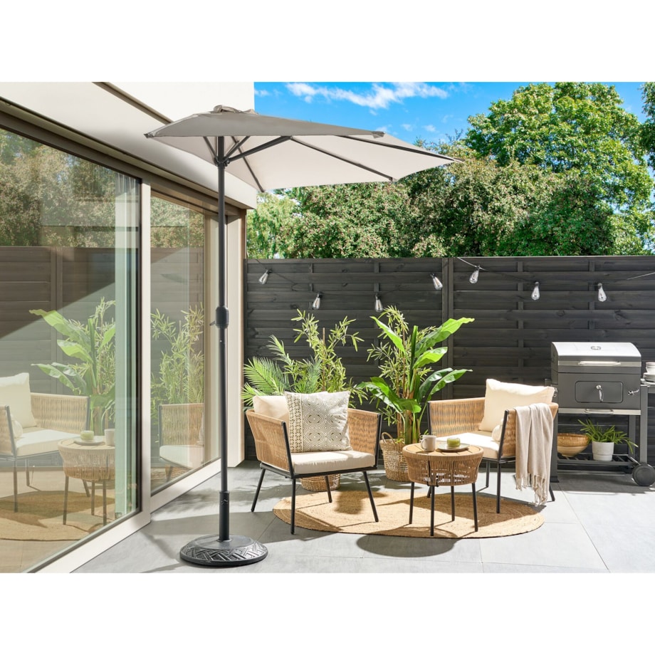 Parasol ogrodowy półokrągły 270 cm beżowy GALATI