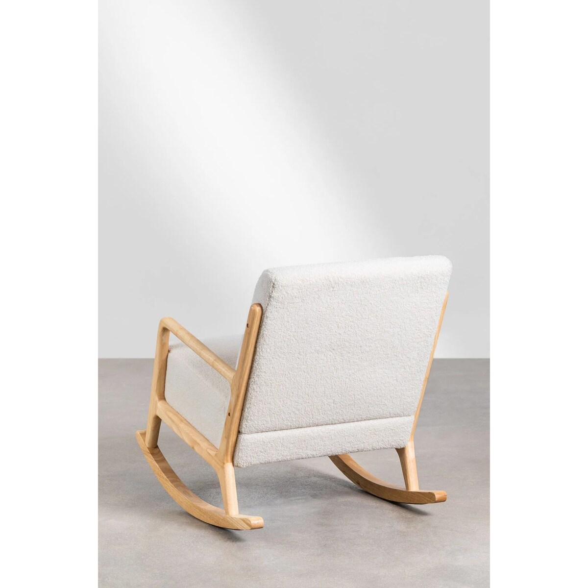 Fotel bujany, szenilowy, biały Maylene