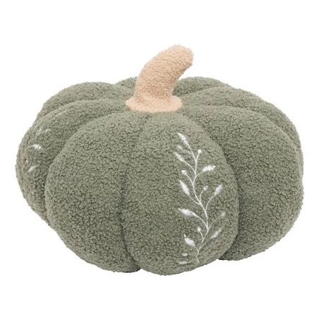 Poduszka dekoracyjna w kształcie dyni, bouclé, khaki, 32x32 cm