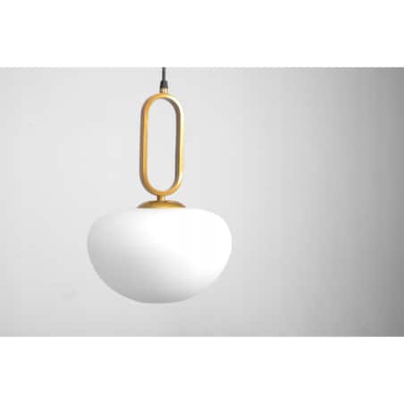 Lampa Wisząca Szklana Mleczna Złota Biała Toolight