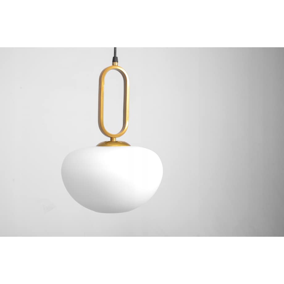 Lampa Wisząca Szklana Mleczna Złota Biała Toolight