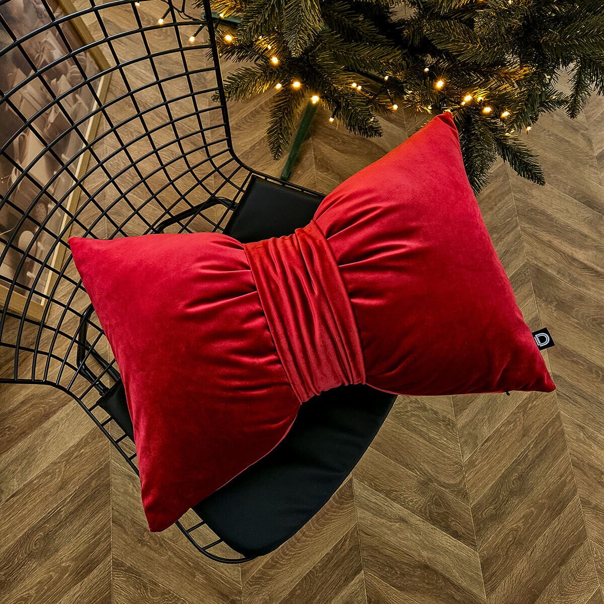 Poduszka XMAS wzór XM45 | Kokarda czerwona 40 x 60 cm