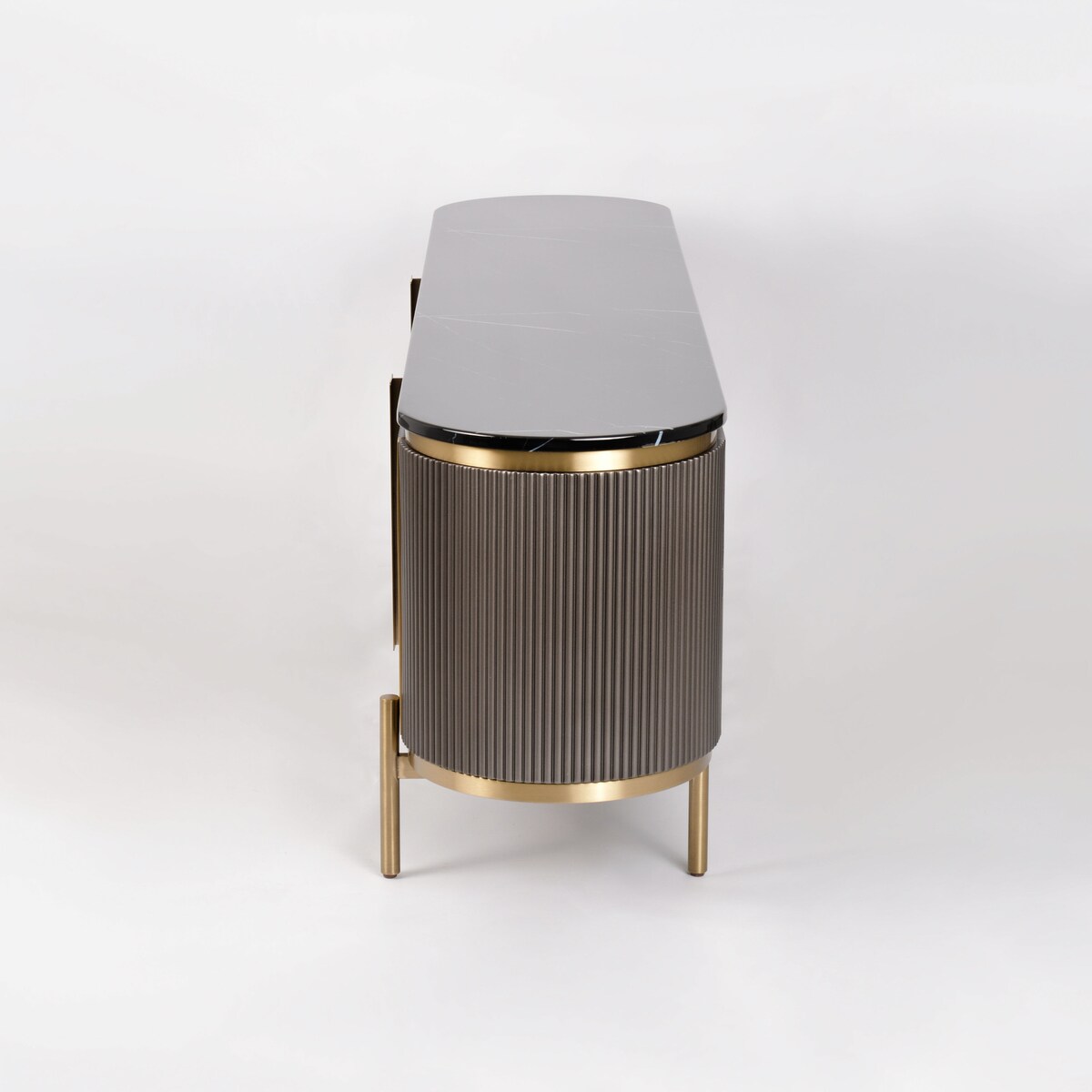 Komoda RTV złota grafitowa Omega Glamour Premium 200x40x60