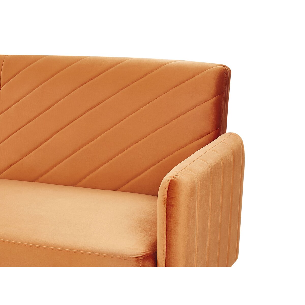 Sofa rozkładana SENJA Welur Pomarańczowy dla 3 osób