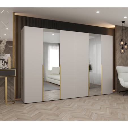 Szafa uchylna otwierana ALICANTE 2 300 wys. 202 cm Kaszmir + u. Złoty
