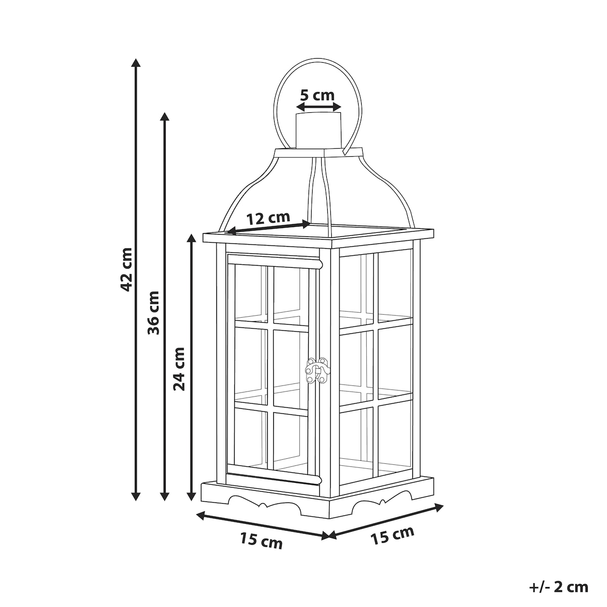 Lampion CLARA Metal 42 cm Czarny