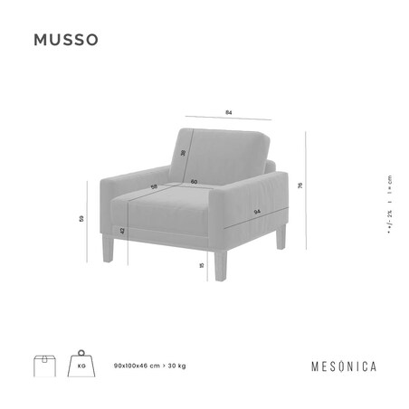 Fotel Musso - czarna vintage
