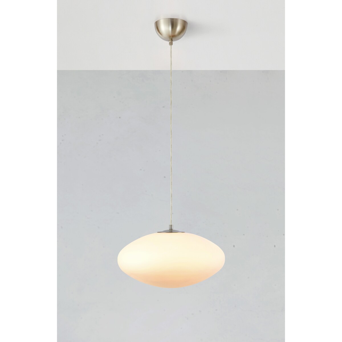 Lampa wisząca nad stół Locus 108437 Markslojd owalna szklana biała