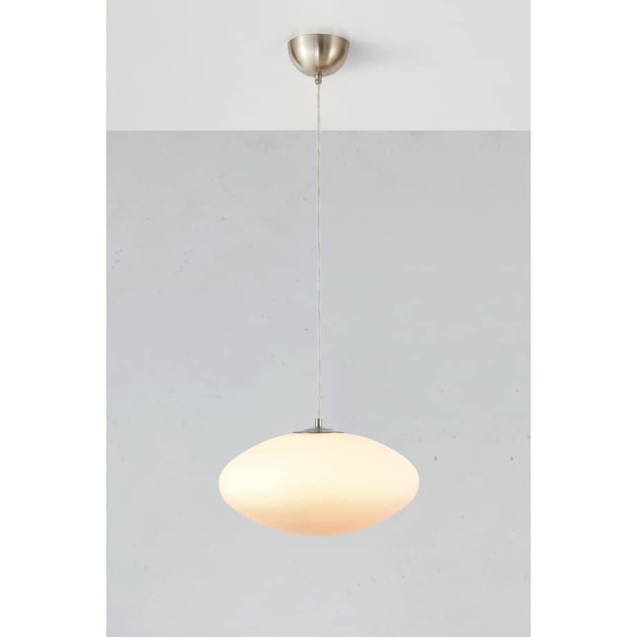 Lampa wisząca nad stół Locus 108437 Markslojd owalna szklana biała
