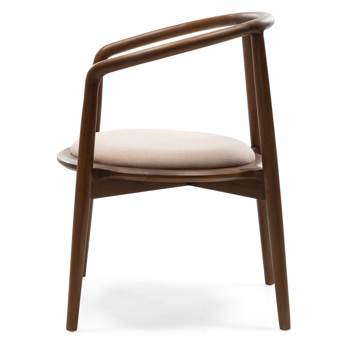 Krzesło drewniane CHARLOTTA 80x60x57 cm orzech-beż zaokrąglone