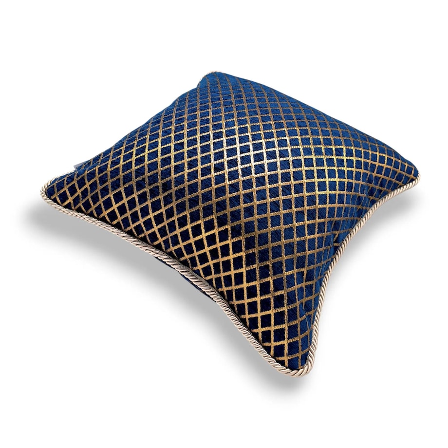 Granatowo-złota poduszka dekoracyjna 45x45 Beatrix