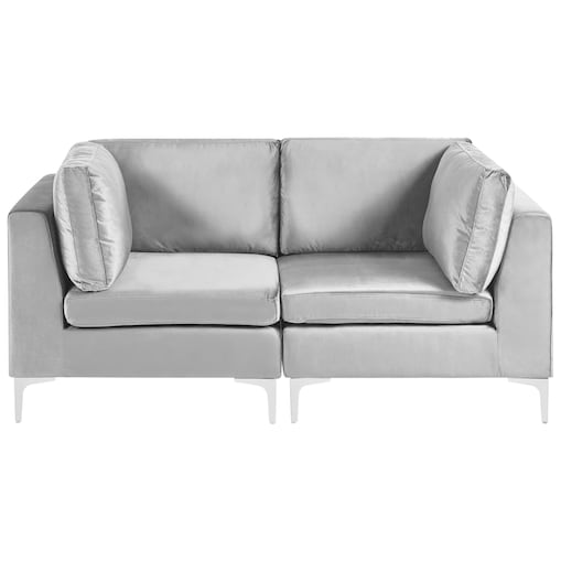 Sofa modułowa dla 2 osób EVJA Szary Welur