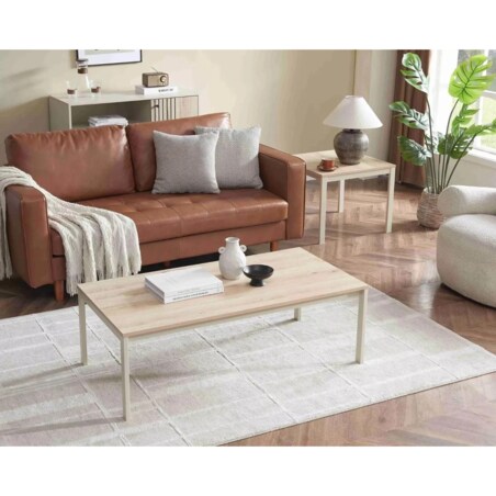 Ława FROST L1 120x60 off white/dąb alpejski