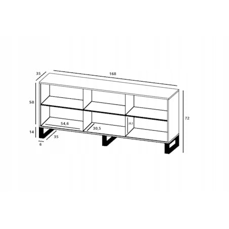 Komoda Loft Szafka RTV Industrialna Dąb Wotan Biały MAT 168 cm