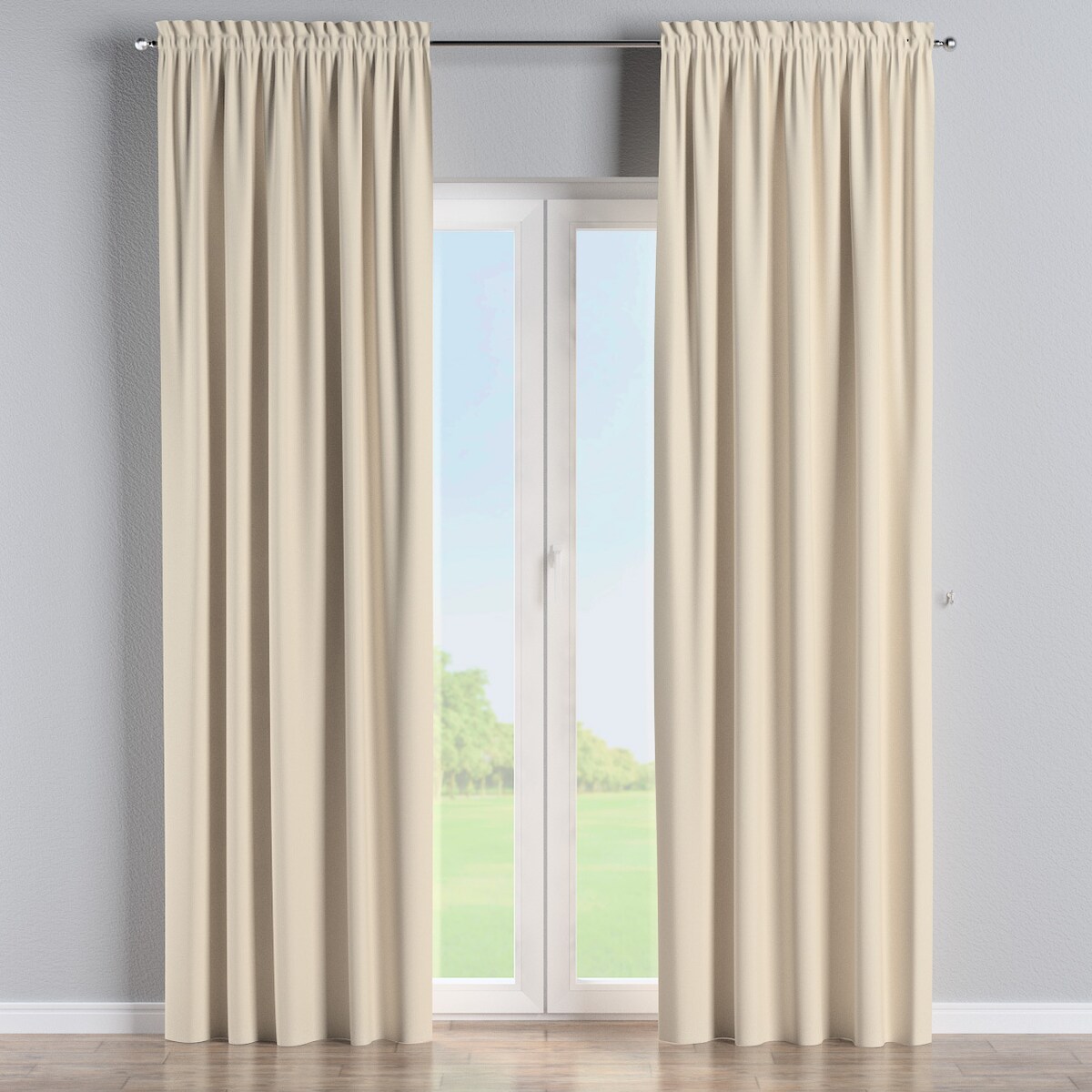 Zasłona na kanale z grzywką 1 szt. 130x260 beżowy