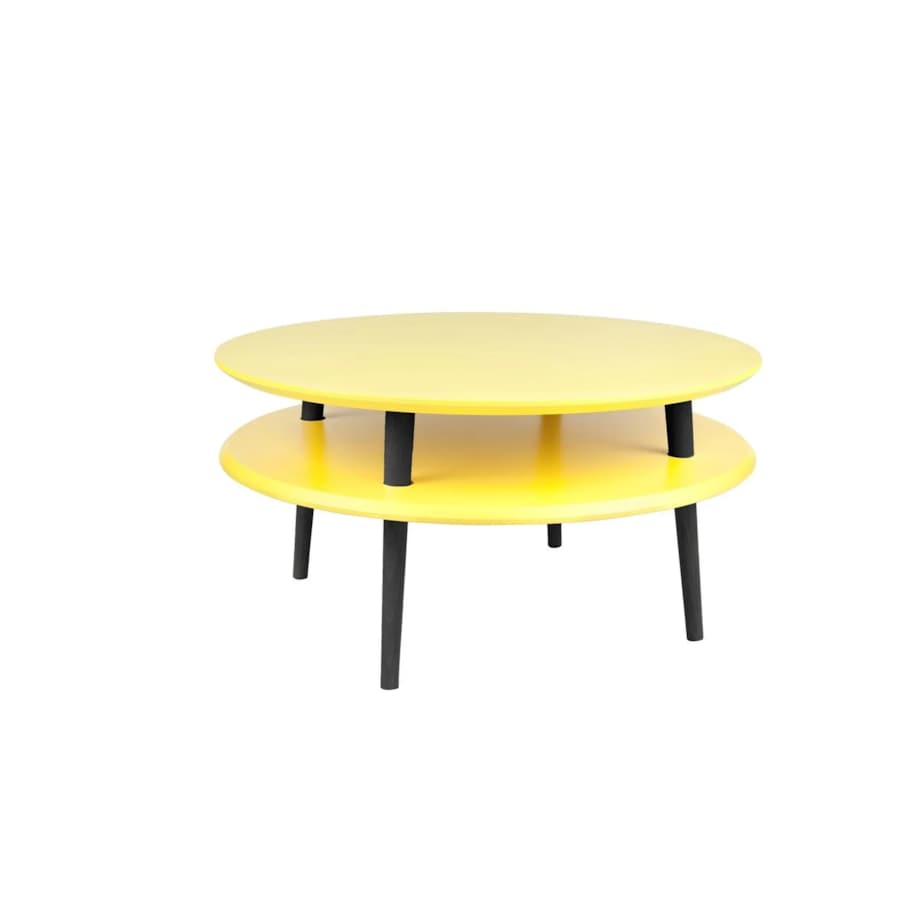 Stolik kawowy UFO Low żółty czarne nogi