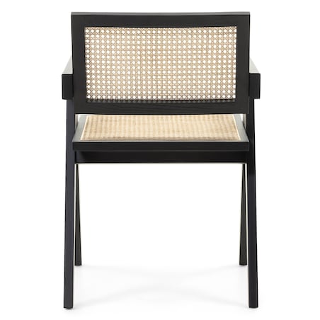 Krzesło z podłokietnikami, 78,5x51,7x54,1 cm KIEMER - IV czarne, twarde