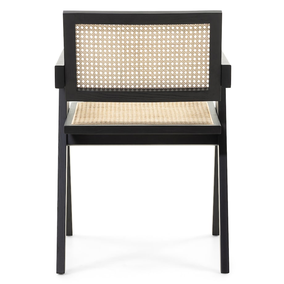 Krzesło z podłokietnikami, 78,5x51,7x54,1 cm KIEMER - IV czarne, twarde