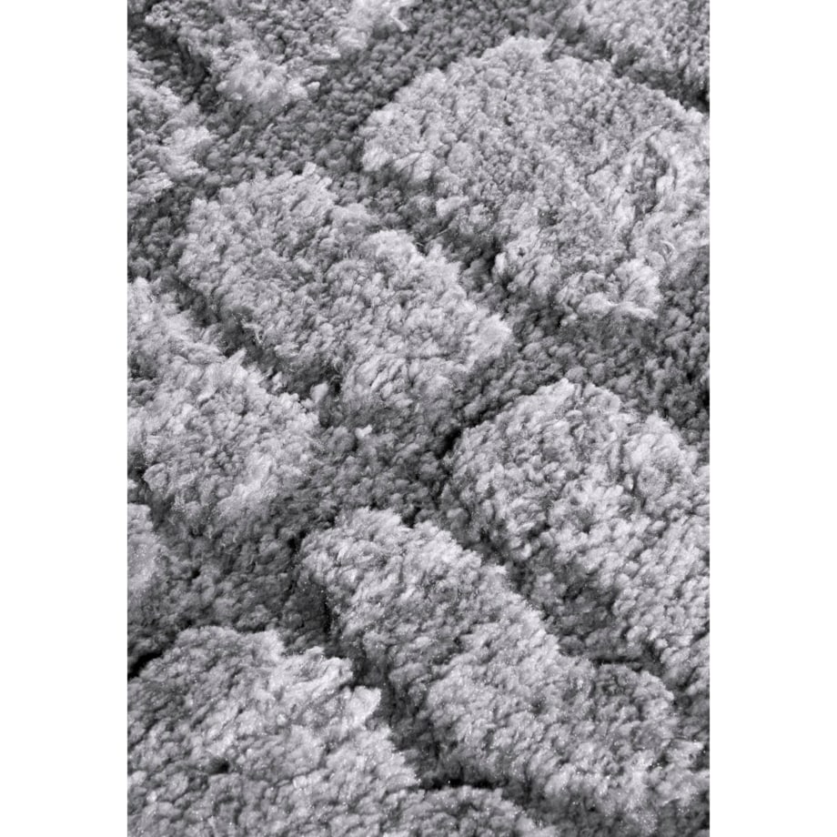 Chodnik pluszowy do korytarza 80x240cm, szary nowoczesny wzór boho
