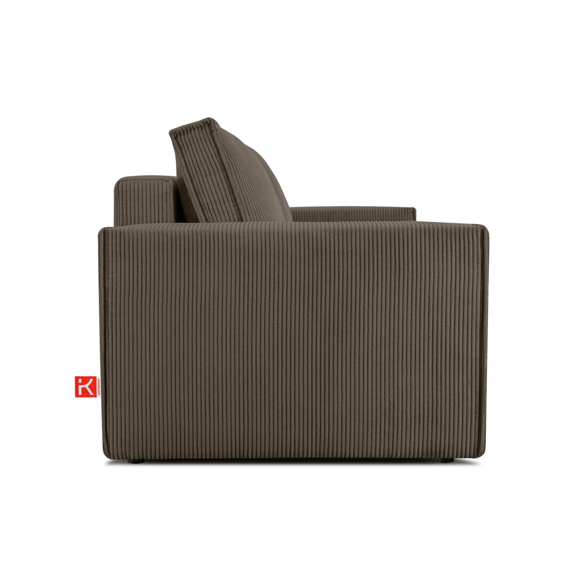 KONSIMO NAPI Sofa 3-osobowa z brązowym pojemnikiem na łóżko