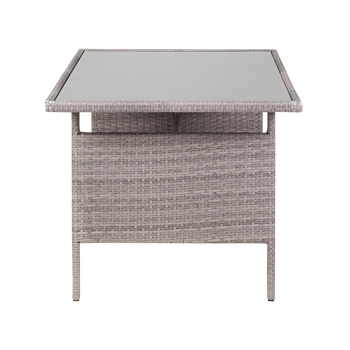 Stół ogrodowy z technorattanu 145 x 80 cm szary VITERBO