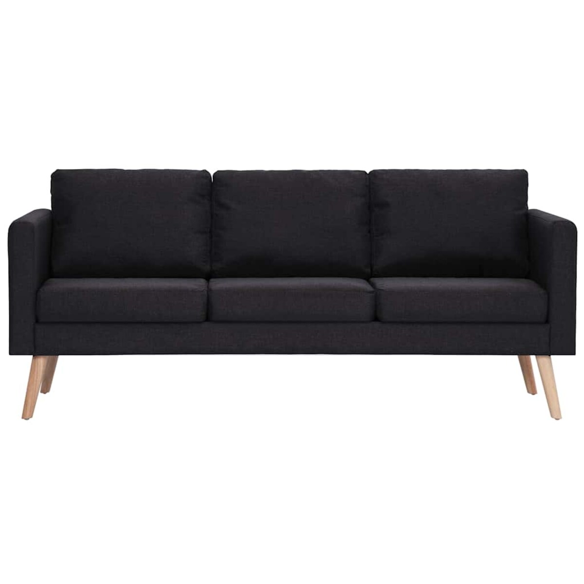 vidaXL 3-osobowa sofa tapicerowana tkaniną, czarna