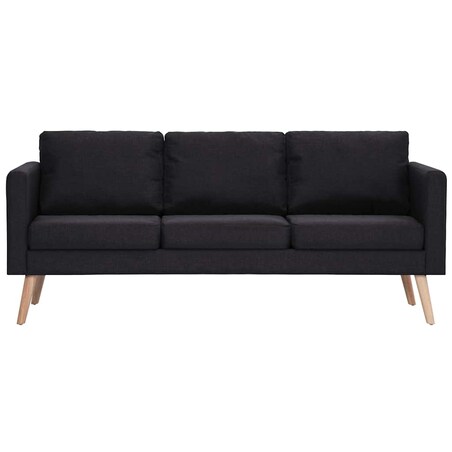 vidaXL 3-osobowa sofa tapicerowana tkaniną, czarna