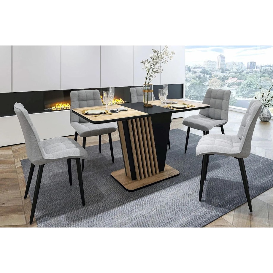 Stół rozkładany NEVIO 125(170)x75 dąb artisan/czarny