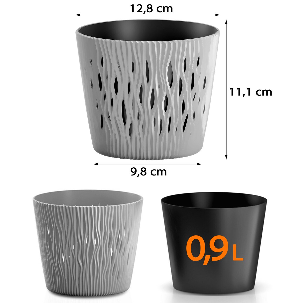 Doniczka Z Wkładem Osłonka Sandy Round 12,8 Cm