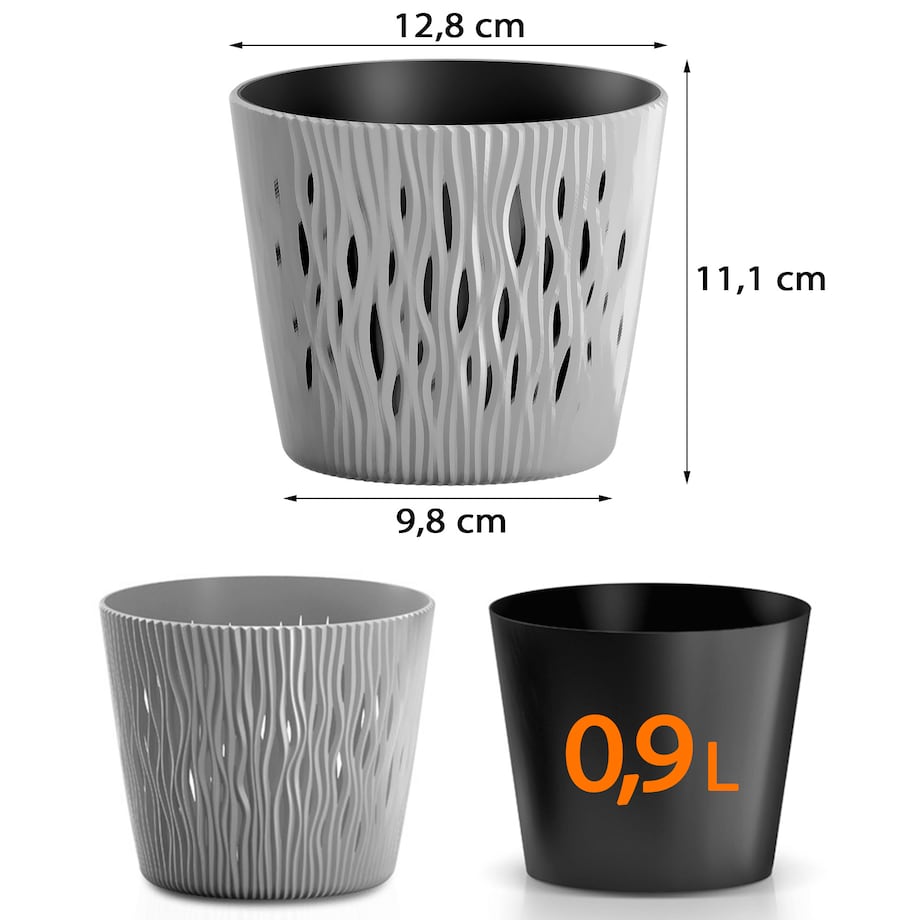 Doniczka Z Wkładem Osłonka Sandy Round 12,8 Cm