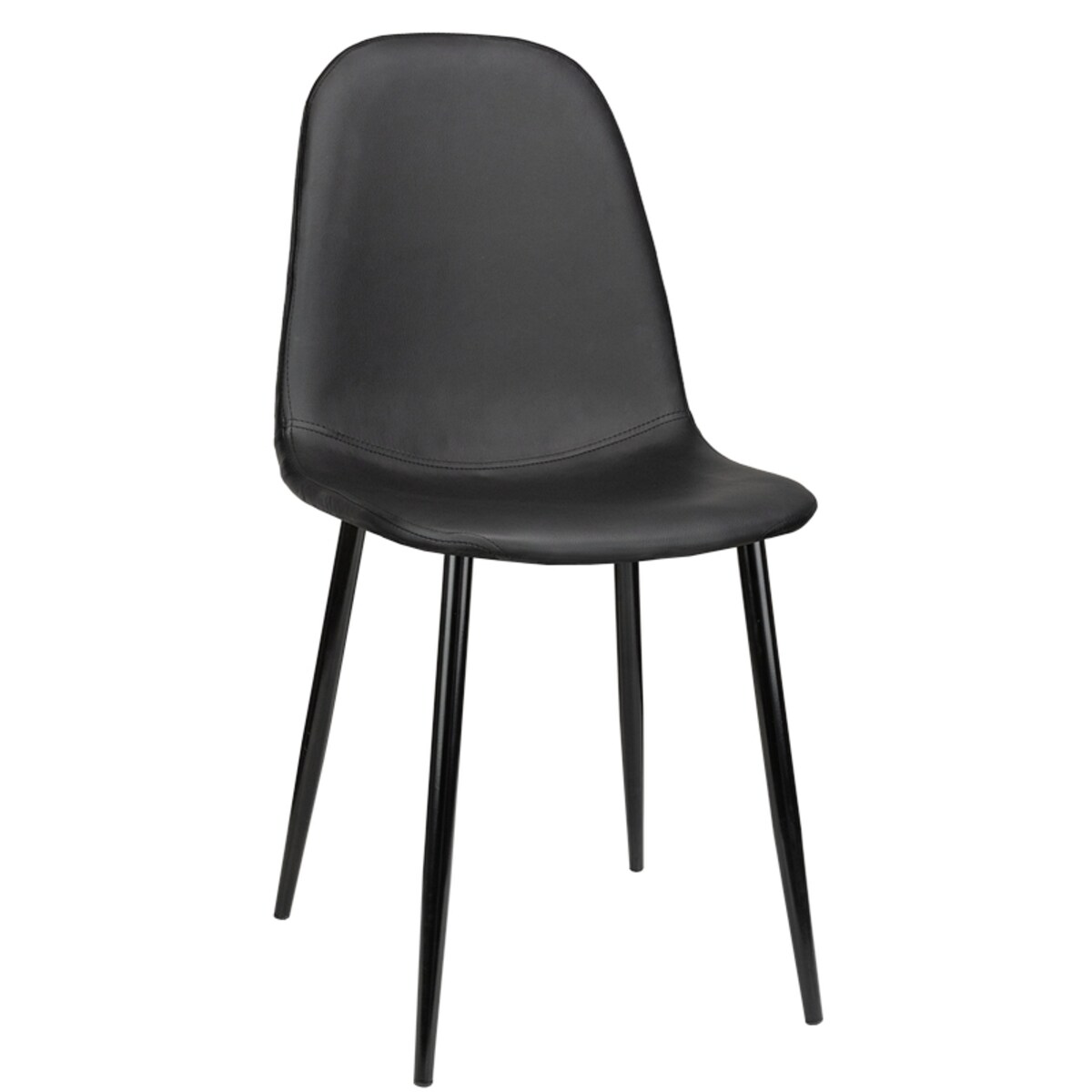 Krzesło tapicerowane czarne ekoskóra nowoczesne loft do salonu