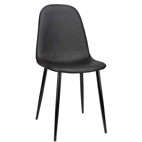 Krzesło tapicerowane czarne ekoskóra nowoczesne loft do salonu