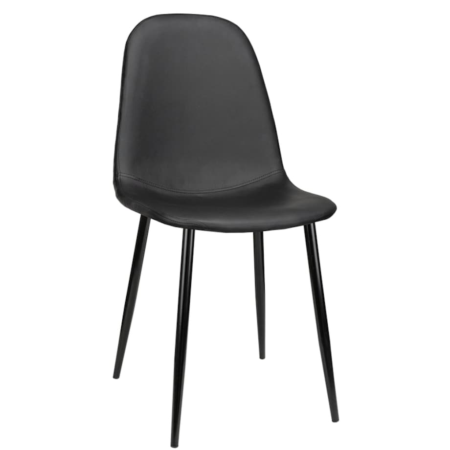 Krzesło tapicerowane czarne ekoskóra nowoczesne loft do salonu