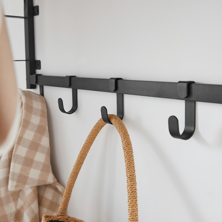 Półka Z Wieszakami w nowoczesnym stylu dąb artisan, czarny