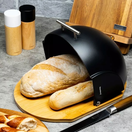 Chlebak bambusowo-akrylowy czarny KLAUSBERG